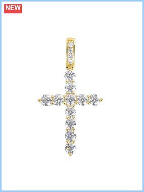 Moissanite Pendant 925 Sterling Silver Cross Lion Head Hamsa Ankh Necklace